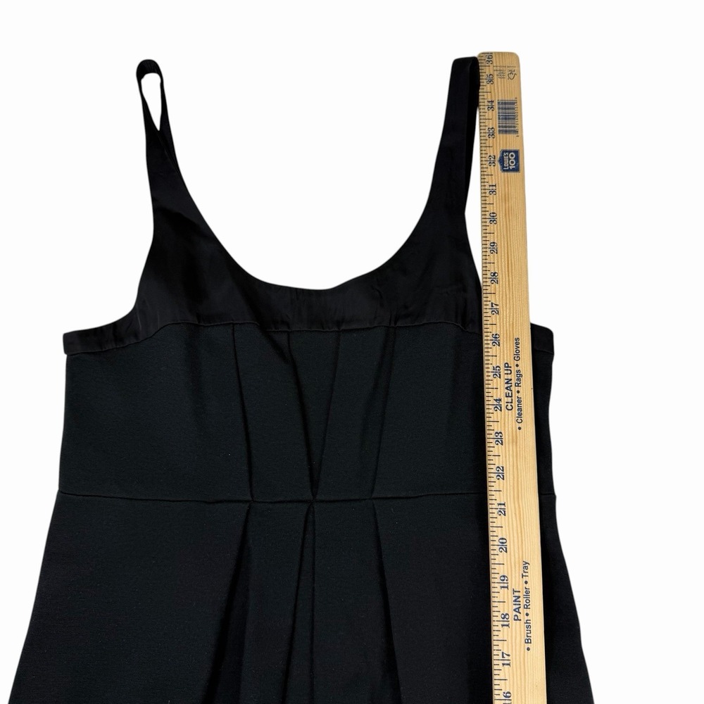 Theory Sleeveless Dress Stretch Fit & Flare Black Pleated Knee Length 8 Pockets - Picture 4 of 8
